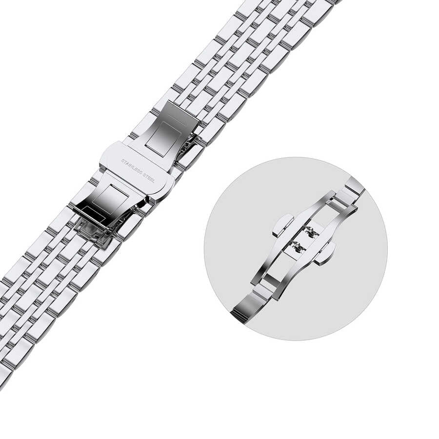 Watch Ultra 49mm Kordon Wiwu Seven Beads Steel Belt Metal Strap Kayış - 4 Watch Ultra 49mm Kordon Wiwu Seven Beads Steel Belt Metal Strap Kayış - 4